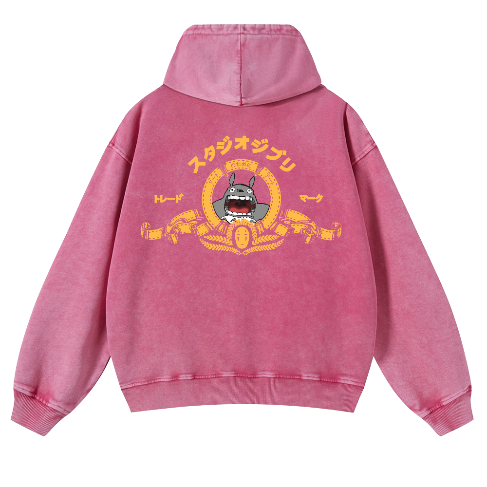 MGM Ghibli Totoro Vintage Washed Cotton Back Art Hoodie