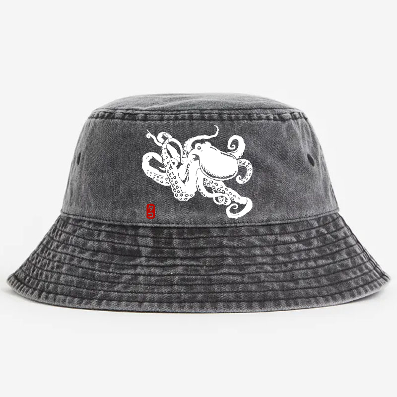 Octopus Vintage 100% Cotton Bucket Hat