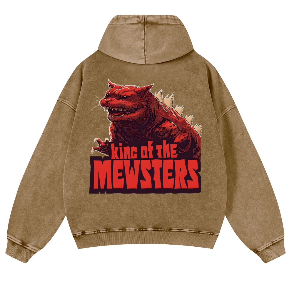 Catzilla Cat Kaiju Vintage Washed Cotton Back Art Hoodie