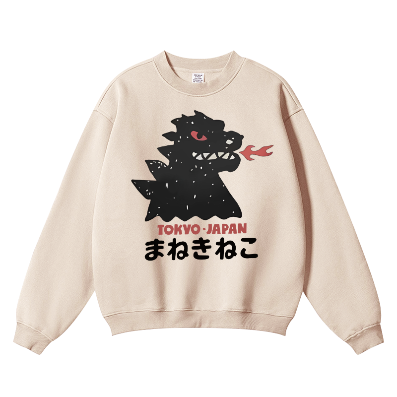 Tokyo Kaiju Vintage Cotton Blend Crewneck Sweatshirt