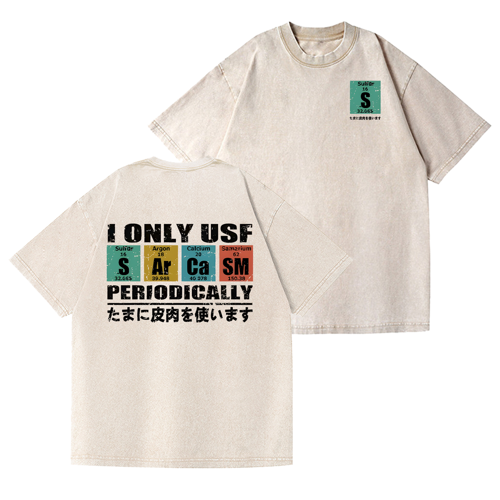 Sarcasm Vintage Wash Japanese Design Back Art T-Shirt