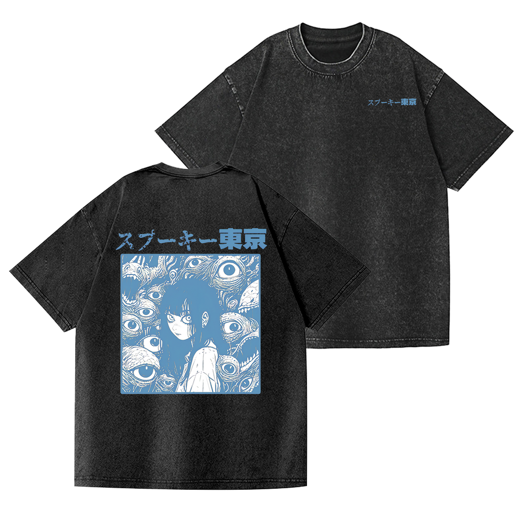 Tokyo Girl Vintage Wash Japanese Design Back Art T-Shirt