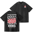 Yayoi Kusama Cat Vintage Wash Japanese Design Back Art T-Shirt