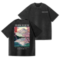 Okada Koichi Fuji Mount  Vintage Wash Japanese Design Back Art T-Shirt