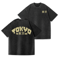 Tokyo Vintage Wash Japanese Design Back Art T-Shirt