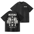 Ikigai Tiger Vintage Wash Japanese Design Back Art T-Shirt