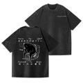 Cat Poop Vintage Wash Japanese Design Back Art T-Shirt