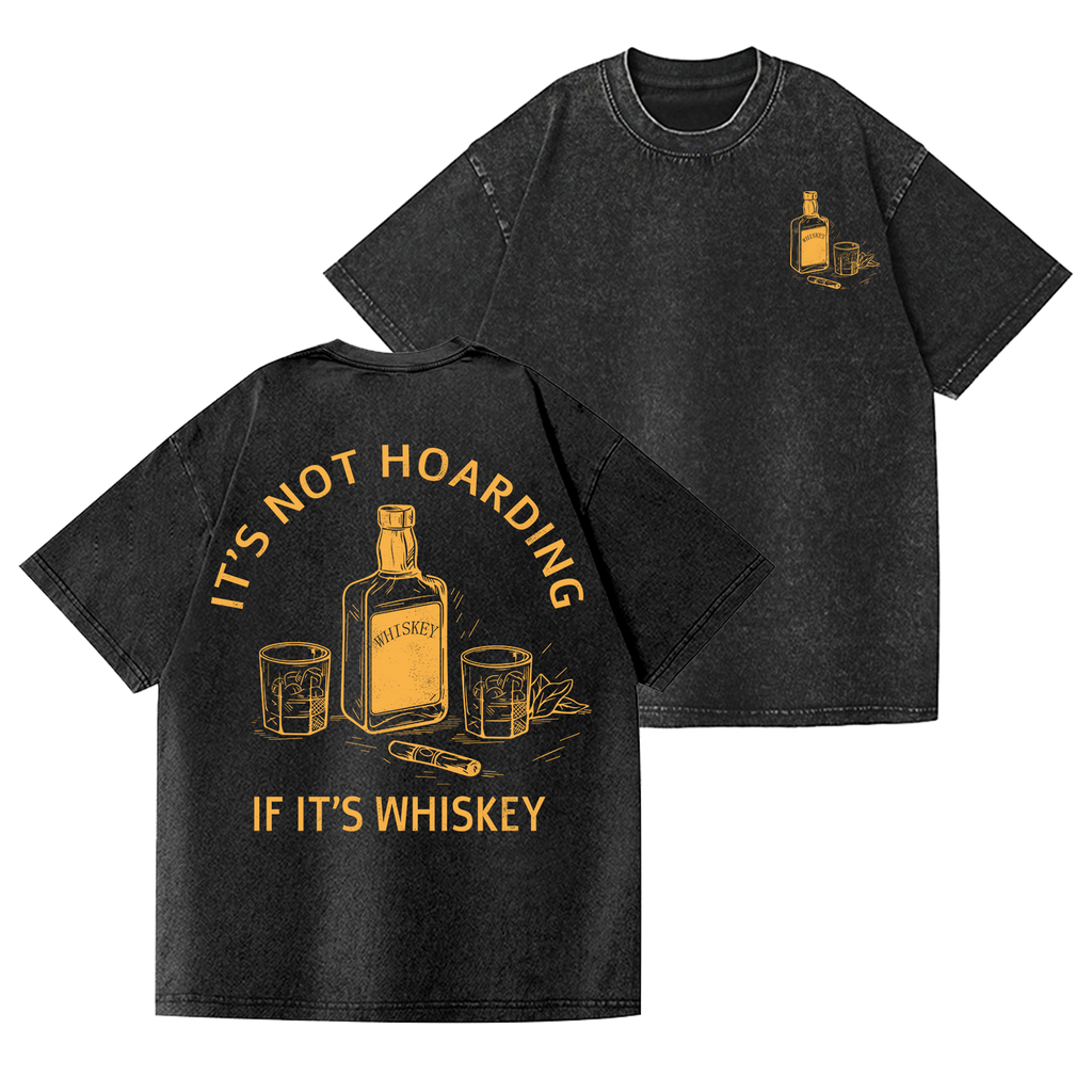 Wiskey Vintage Wash Japanese Design Back Art T-Shirt
