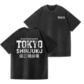 Tokyo Shinjuku Vintage Wash Japanese Design Back Art T-Shirt