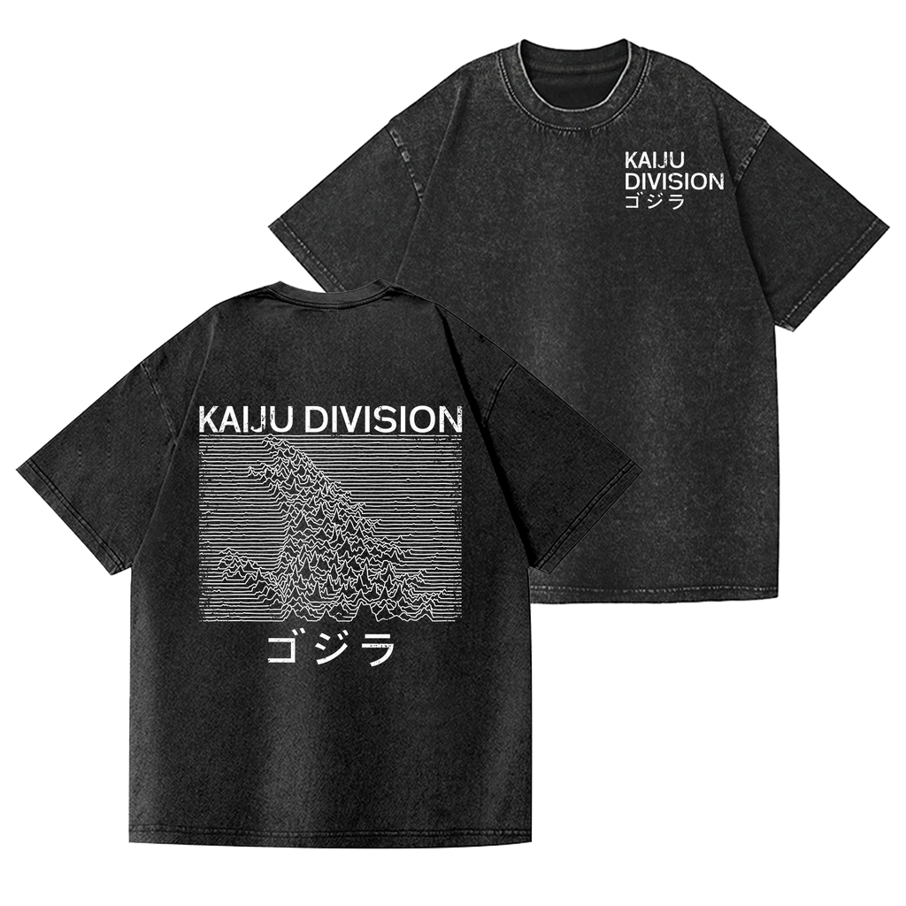 Kaiju Division Kaiju Vintage Wash Japanese Design Back Art T-Shirt