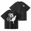 Saki Rice Wine Vintage Wash Japanese Design Back Art T-Shirt