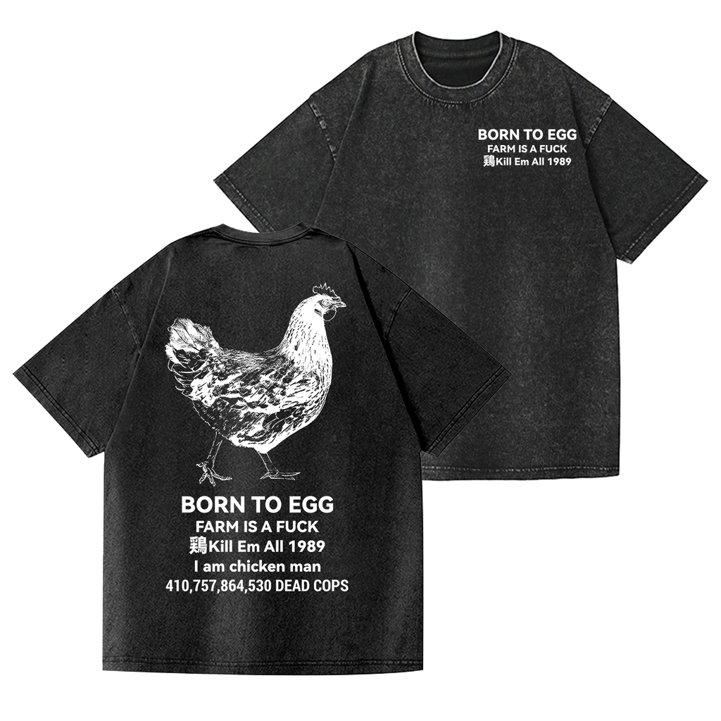 Vintage Wash Japanese Design Back Art T-Shirt