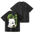 Tea Ceremony Cat Vintage Wash Japanese Design Back Art T-Shirt