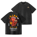 Takoyaki Octopus Vintage Wash Japanese Design Back Art T-Shirt