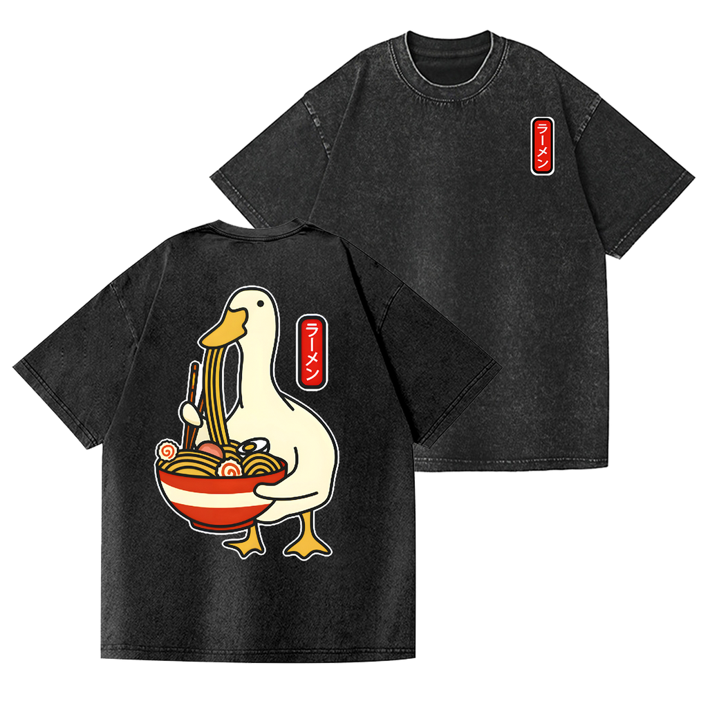 Ramen Goose Vintage Wash Japanese Design Back Art T-Shirt