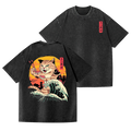 Sushi Cat Vintage Wash Japanese Design Back Art T-Shirt