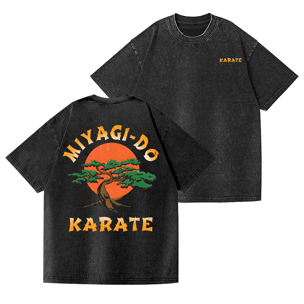 Karate Vintage Wash Japanese Design Back Art T-Shirt