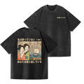 Cat Vintage Wash Japanese Design Back Art T-Shirt