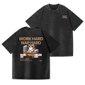 Cat Vintage Wash Japanese Design Back Art T-Shirt