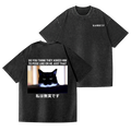Cat Vintage Wash Japanese Design Back Art T-Shirt