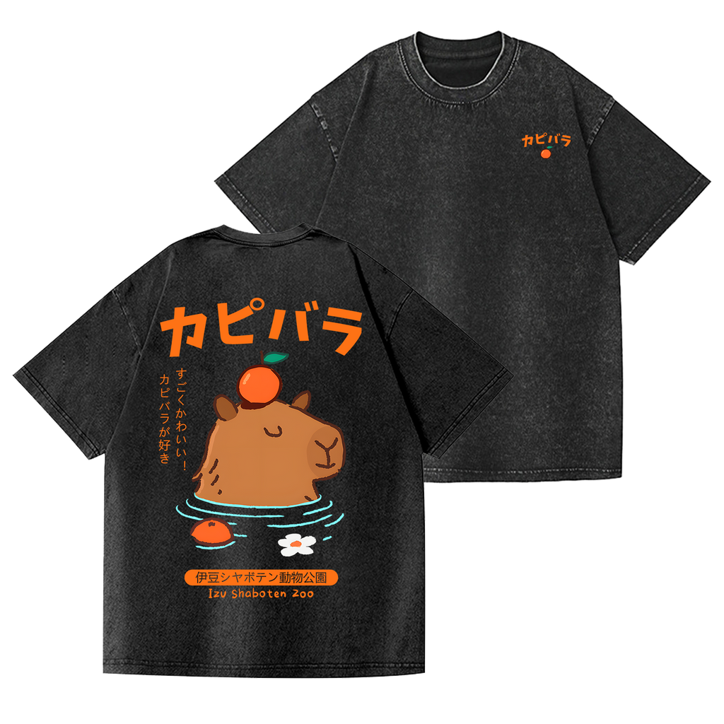 Animal Vintage Wash Japanese Design Back Art T-Shirt