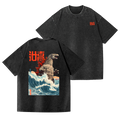 Kaiju Vintage Wash Japanese Design Back Art T-Shirt