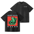 Hoppy Hour Frog Vintage Wash Japanese Design Back Art T-Shirt