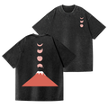Cat Mount Fuji Vintage Wash Japanese Design Back Art T-Shirt