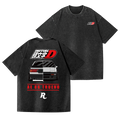 Initial D Vintage Wash Japanese Design Back Art T-Shirt