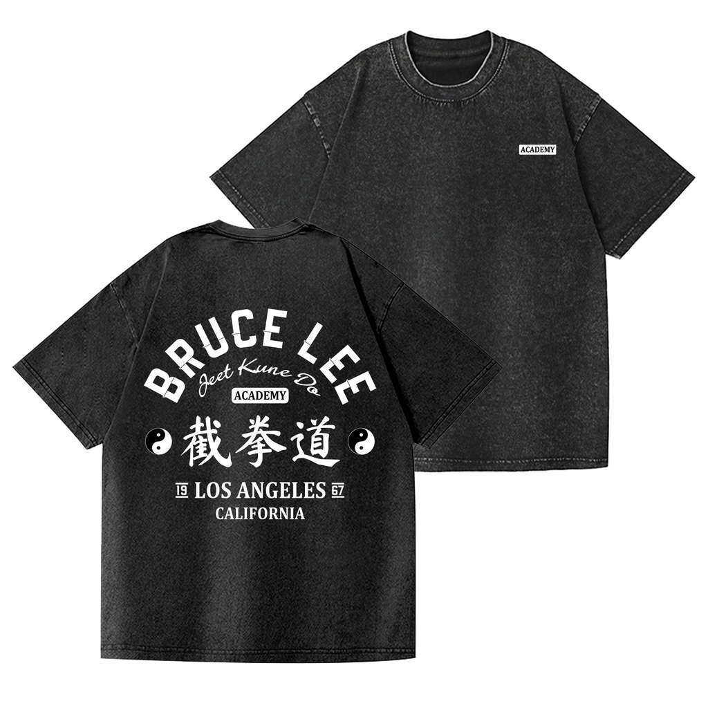 Jeet Kune Do Bruce Lee Vintage Wash Japanese Design Back Art T-Shirt