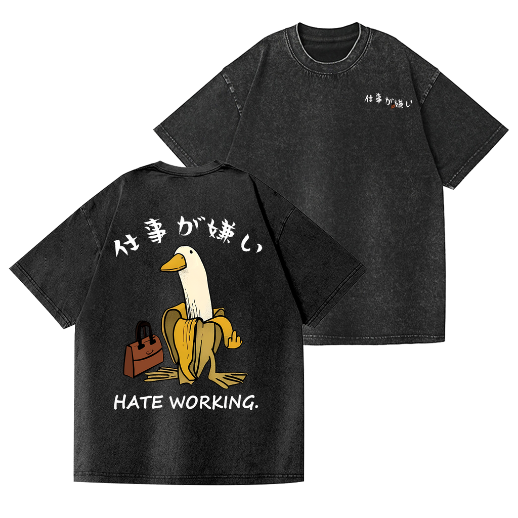 Banana Goose Vintage Wash Japanese Design Back Art T-Shirt