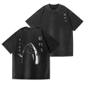 Fish Vintage Wash Japanese Design Back Art T-Shirt