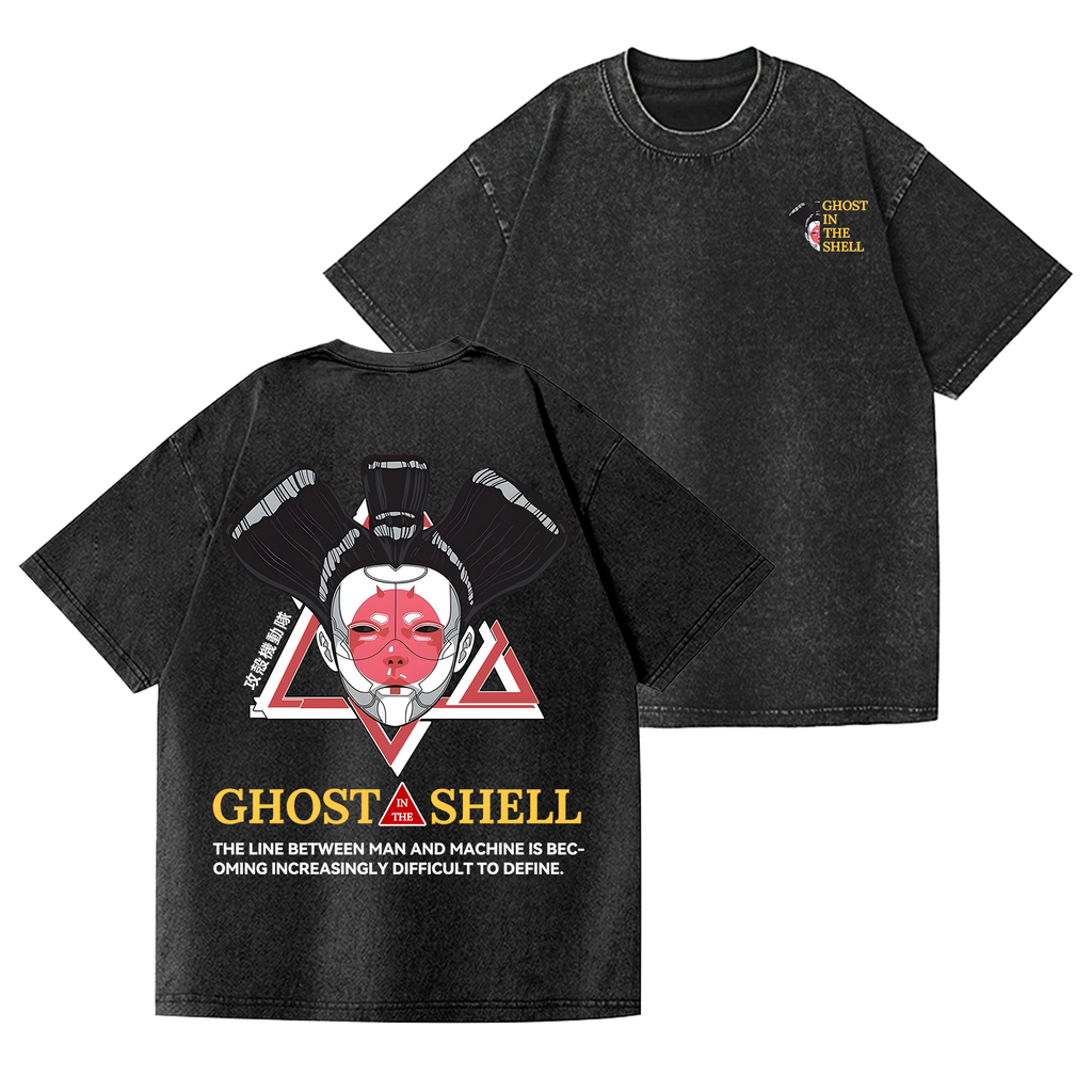 Ghost in the Shell Geisha Vintage Wash Japanese Design Back Art T-Shirt