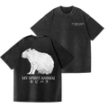 Capybara Vintage Wash Japanese Design Back Art T-Shirt