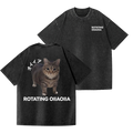 Cat Vintage Wash Japanese Design Back Art T-Shirt