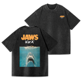 Jaws Shark Vintage Wash Japanese Design Back Art T-Shirt