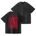 Cat Division Vintage Wash Japanese Design Back Art T-Shirt