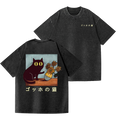 Cat Vincent Van Gogh Vintage Wash Japanese Design Back Art T-Shirt
