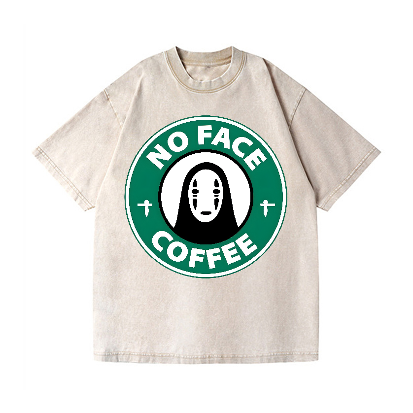 Ghibli No Face Kaonashi Coffee Vintage Wash Japanese Design T-Shirt