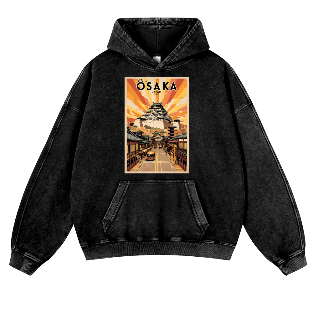 Osaka Vintage Washed Thick Cotton Hoodie