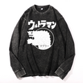 Magular Monster Vintage Cotton Wash Crewneck Long-Sleeve T-Shirt