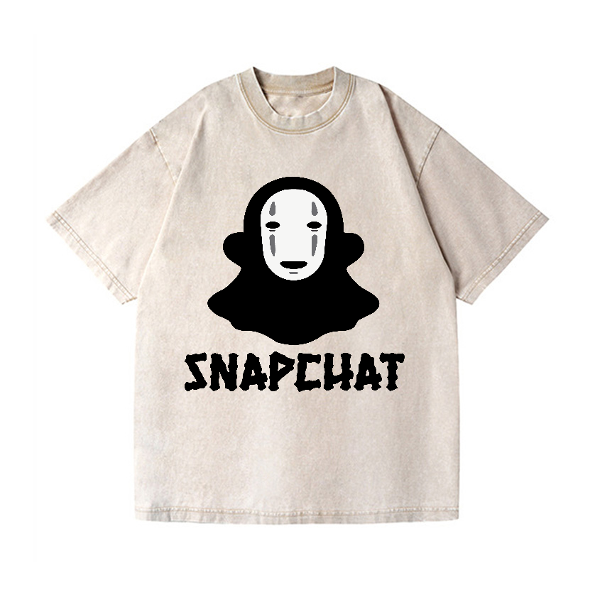 Ghibli No Face Kaonashi Snapchat Vintage Wash Japanese Design T-Shirt