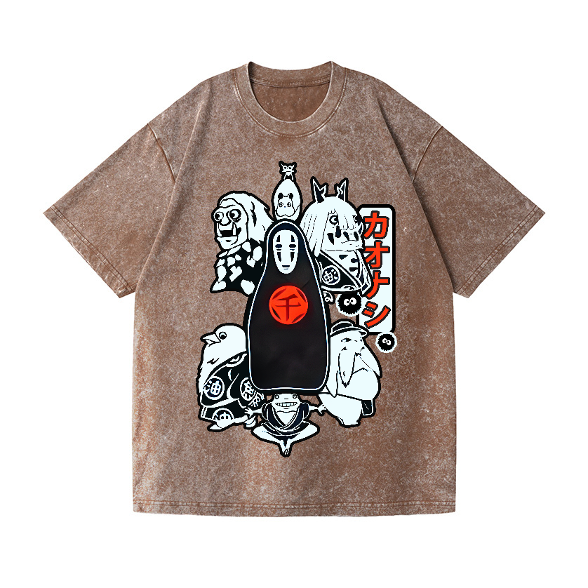Ghibli No Face Kaonashi Vintage Wash Japanese Design T-Shirt