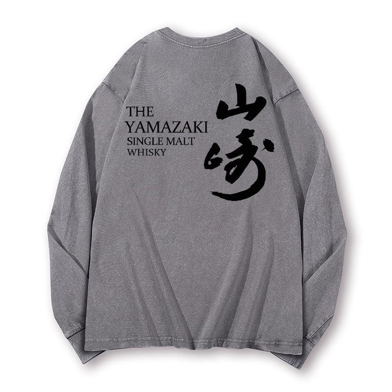 Yamazaki Vintage Washed Cotton Back Art Long-sleeve T-shirt