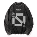 Vintage Cotton Wash Crewneck Long-Sleeve T-Shirt