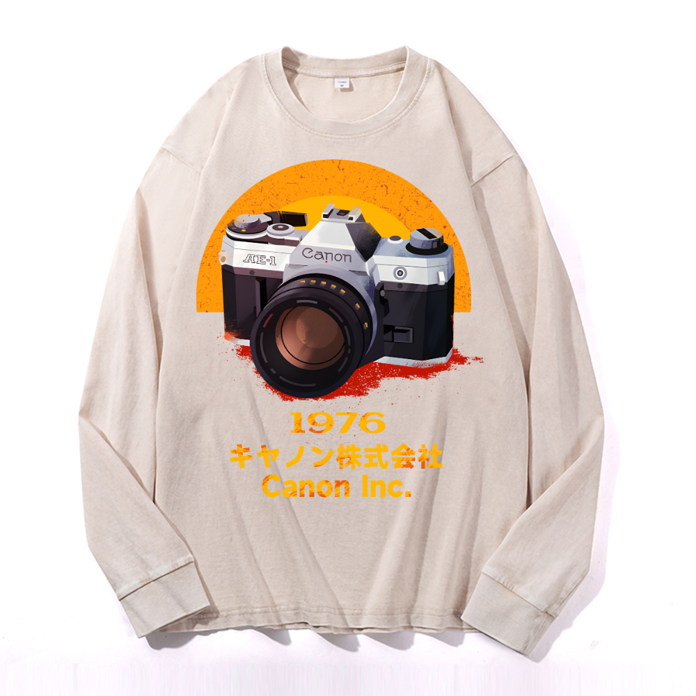 Canon Vintage Cotton Wash Crewneck Long-Sleeve T-Shirt