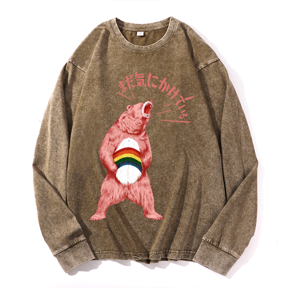 Vintage Cotton Wash Crewneck Long-Sleeve T-Shirt