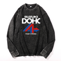 Suzuki DOHC Vintage Cotton Wash Crewneck Long-Sleeve T-Shirt