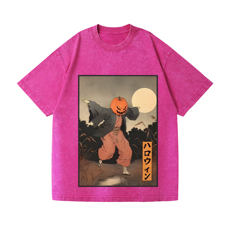 Kimono Pumpkin Person Vintage Wash Japanese Design T-Shirt