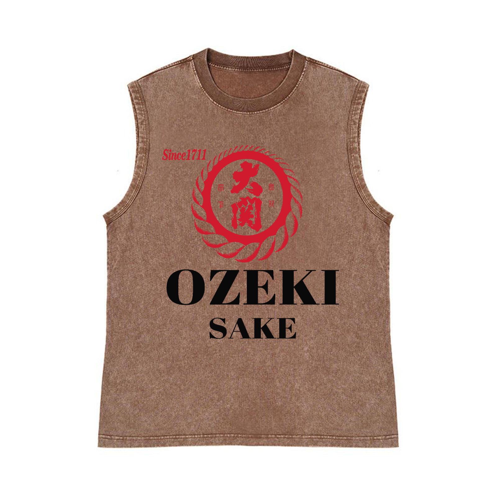 Ozeki Sake Pure Cotton Wash-Dyed Sleeveless Tank Top